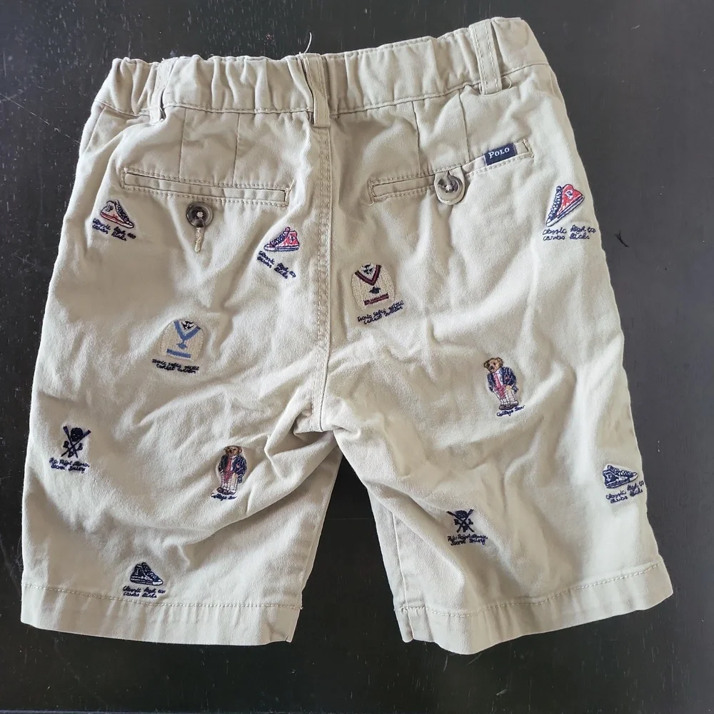 Polo Ralph Lauren Kids Tan Embroidered Shorts - Picture 2 of 4